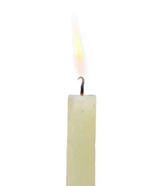 Свеча на белом фоне — стоковое фото