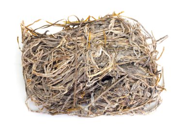 A pile of dried laminaria (kelp) isolated on a white background clipart