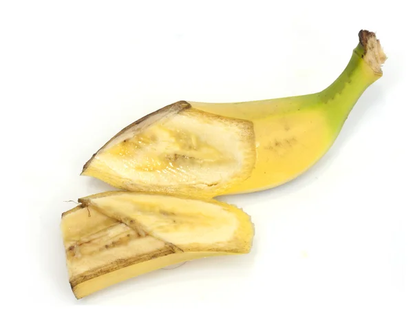 Sliced ​​banana on a white background — Stock Photo, Image