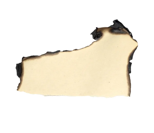 Carta bruciata isolata su sfondo bianco — Foto Stock
