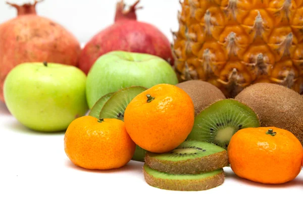 Fresh fruit on a white background — Stock Photo, Image