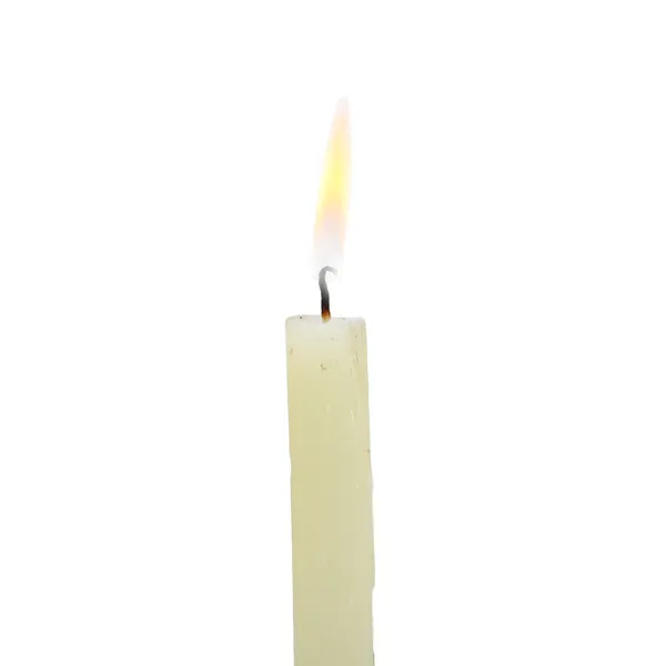 Kerze auf weißem Hintergrund — Stockfoto