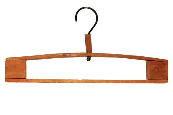 Wooden hanger isolated on a white background — Stock Photo, Image