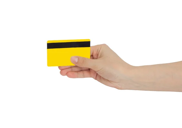 Кредитная карта в руке — стоковое фото