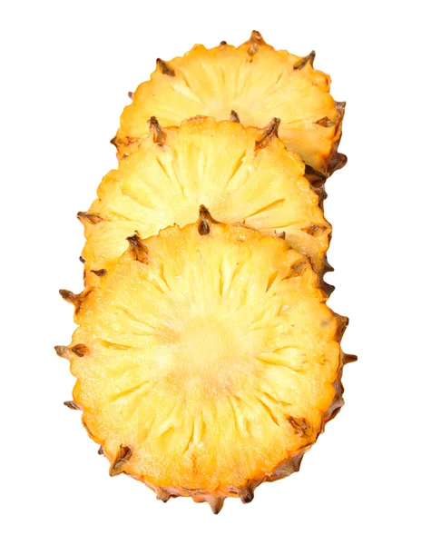 Plastry? ananas na białym tle — Zdjęcie stockowe