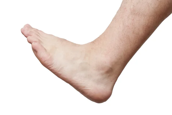 Męskie stopy na białym tle — Zdjęcie stockowe