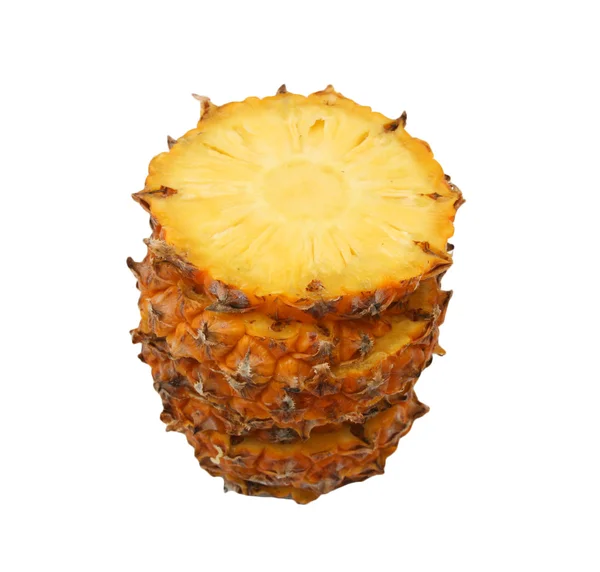 Szeletelt?? ananász, fehér háttér — Stock Fotó