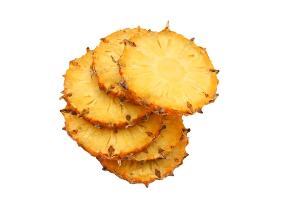 Sliced ​​pineapple on white background — Stock Photo, Image
