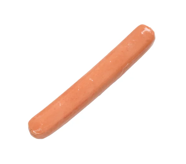 One sausage isolated on white background — Stock Photo, Image