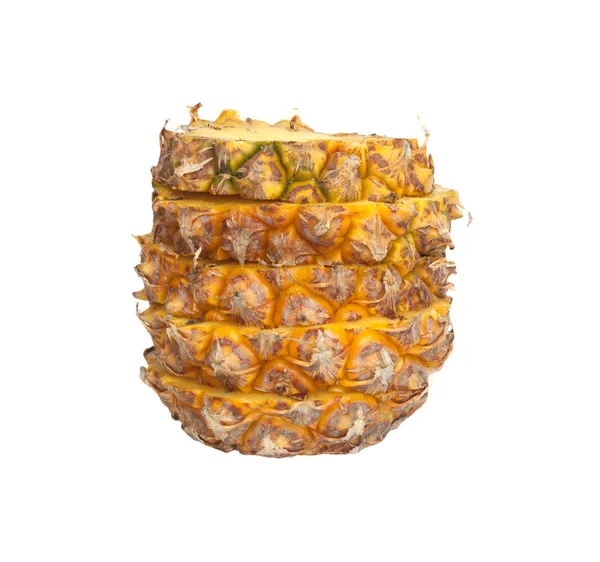Färsk skiva ananas på vit bakgrund — Stockfoto