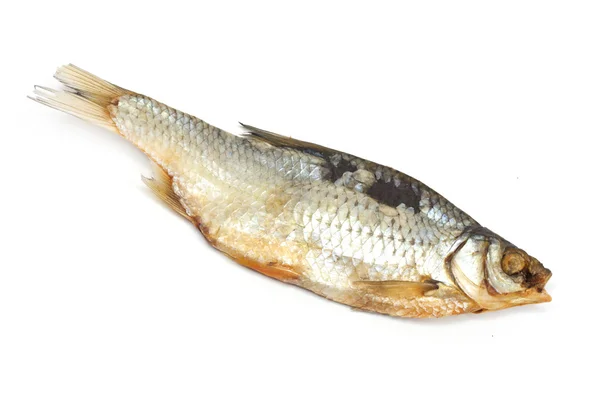 Αποξηραμένα ψάρια σε λευκό φόντο — Φωτογραφία Αρχείου