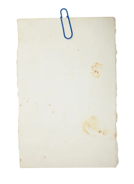 Старинная бумажная текстура с зажимом на заднем плане — стоковое фото