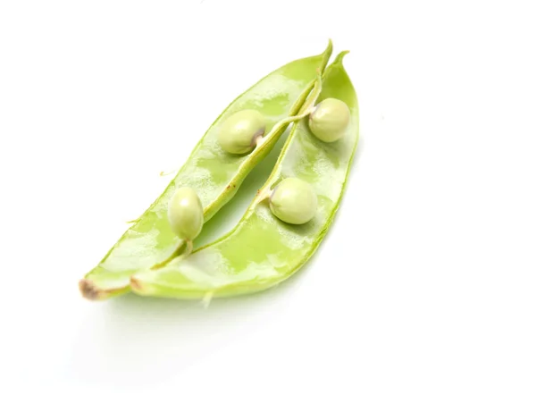 Zelené fazole na bílém pozadí — Stock fotografie