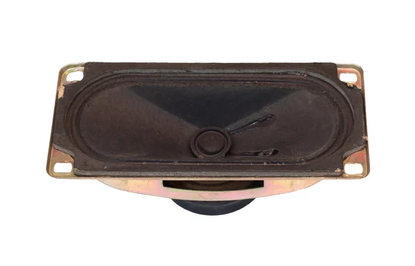 Schwarzer High-Fidelity-Lautsprecher isoliert auf weißem Hintergrund — Stockfoto