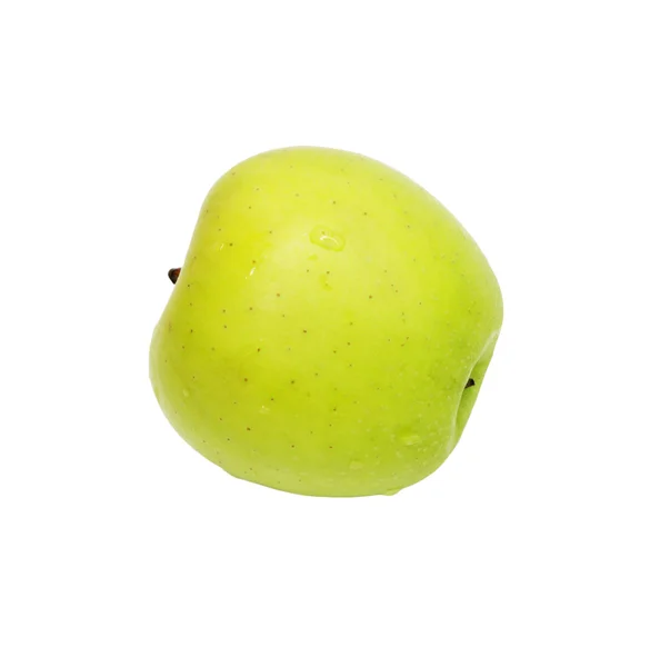 Zielone jabłko izolowane na białym — Zdjęcie stockowe