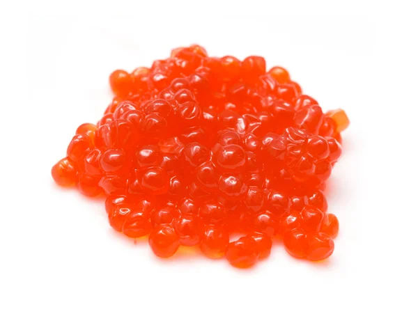 Red salmon caviar heap isolated on white — Stock Photo, Image