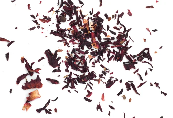 Röd hibiskus te, även känd som carcade på vit bakgrund — Stockfoto