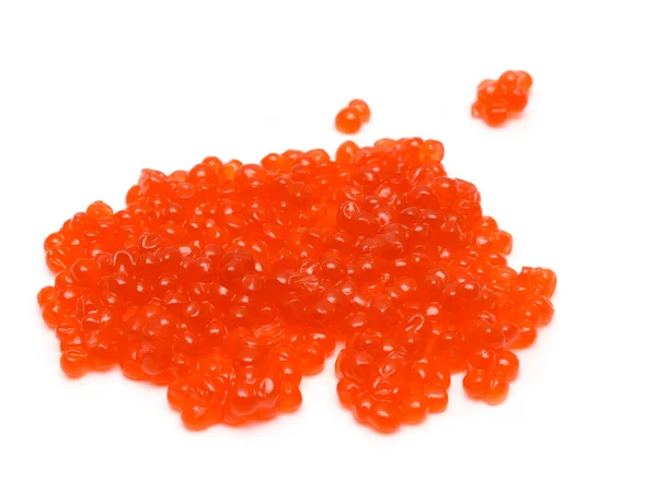 Montón de caviar de salmón rojo aislado en blanco — Foto de Stock
