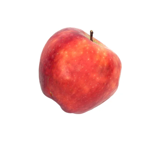 Красное спелое яблоко на белом фоне — стоковое фото