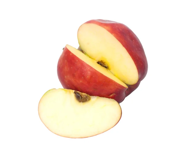 흰 배경에 고립되어 있는 빨간 사과. — 스톡 사진