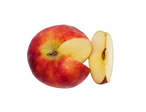 Czerwone jabłko izolowane na białym tle. — Zdjęcie stockowe