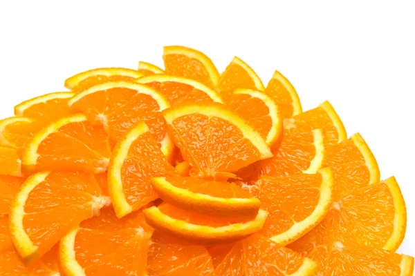 Orangenscheiben auf weißem Hintergrund — Stockfoto