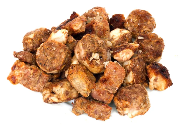 stock image Pork kebab on white