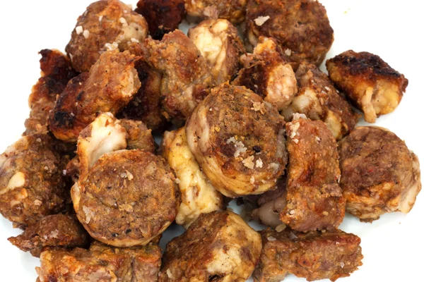 화이트에 돼지고기 케밥 — 스톡 사진