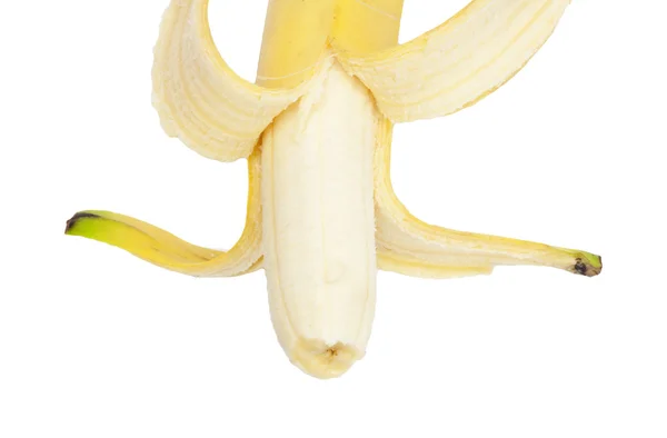Abrir un plátano sobre un fondo blanco — Foto de Stock