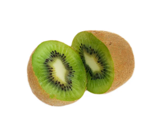 Stukjes kiwi geïsoleerd op witte achtergrond — Stockfoto