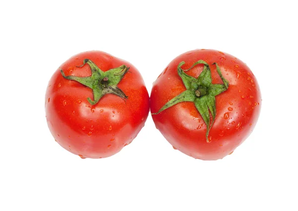 Två tomat isolerad på vit bakgrund — Stockfoto
