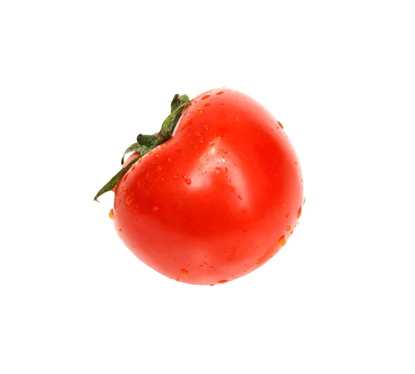 Verse tomaat met schaduw geïsoleerd op wit — Stockfoto