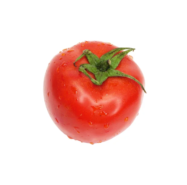 Νωπή ντομάτα απομονωμένη σε λευκό — Φωτογραφία Αρχείου