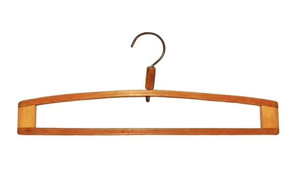 Wooden hanger, it is isolated on a white background — Stock Photo, Image