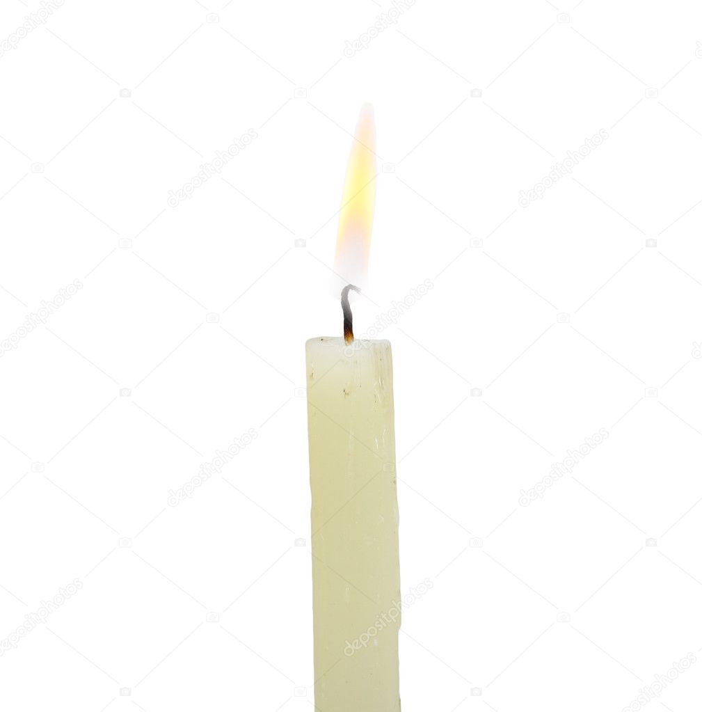 Candle on a white background