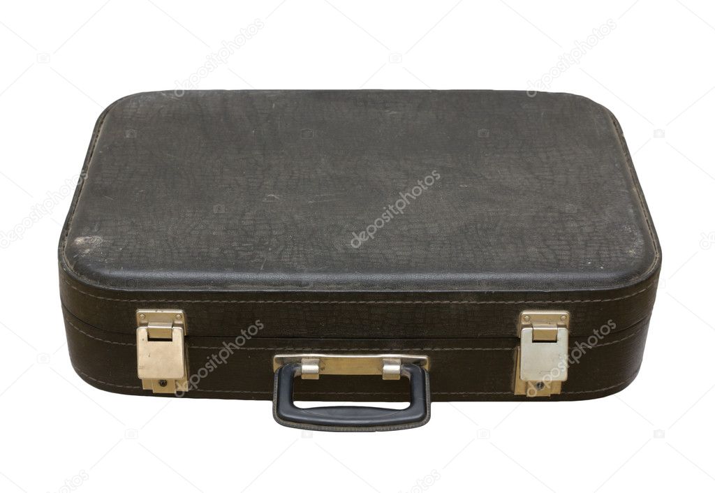 Old black suitcase