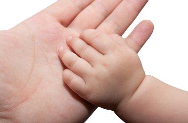 Father's and baby's hands clipart