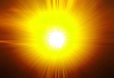 A star burst or lens flare over a black background. It also look clipart