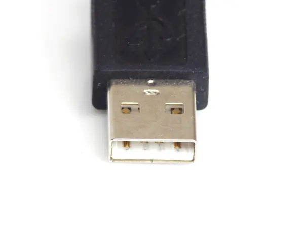 Kabel USB na białym tle nad białym — Zdjęcie stockowe
