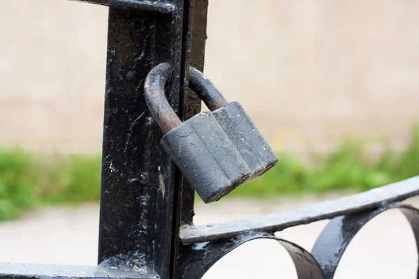 Black iron lock — Stock Photo, Image