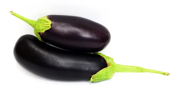 Two large eggplant, over white background. — Stock Photo, Image