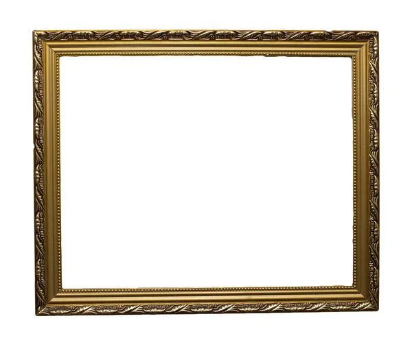 Gold antiker Rahmen isoliert auf weißem Hintergrund — Stockfoto