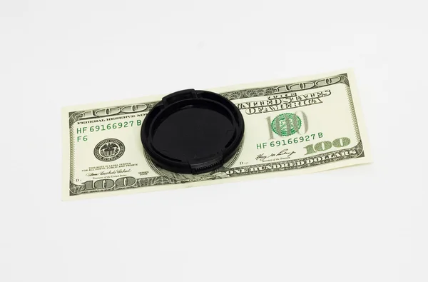 Hundred dollar banknote,isolated on white with clipping path. — Stock Photo, Image