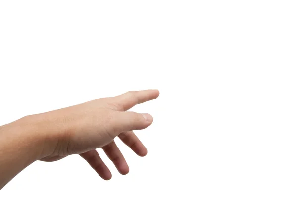 Männliche Hand isoliert auf weißem Hintergrund — Stockfoto