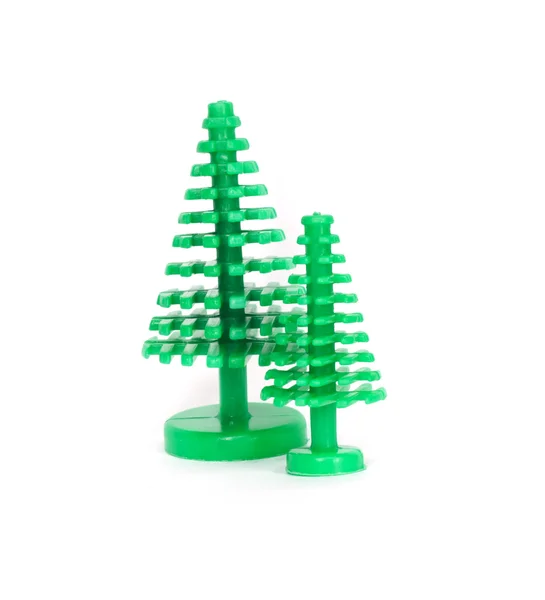 Iki plastik Noel ağacı — Stok fotoğraf