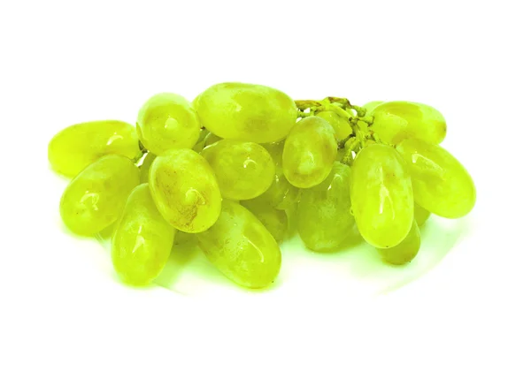 新鲜的绿色葡萄。与白种人隔离 — 图库照片