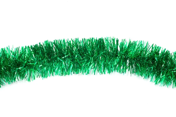 Grön jul tinsel garland — Stockfoto