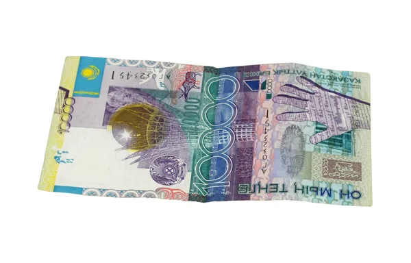 Χρήματα του Καζακστάν σε λευκό φόντο. 10 000 tenge — Φωτογραφία Αρχείου