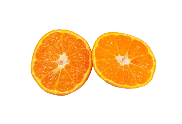 Tangerine gesneden op witte achtergrond — Stockfoto