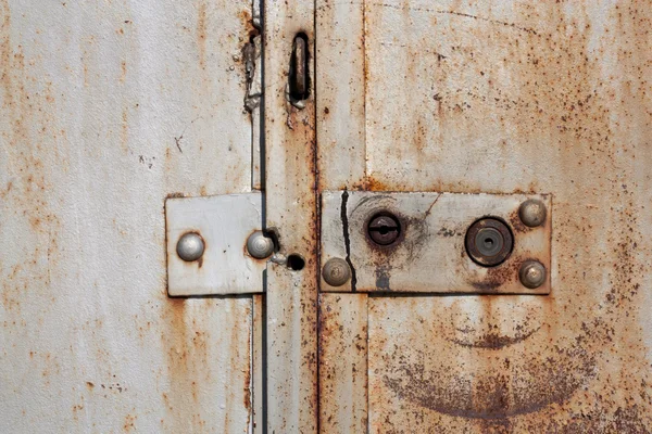 Old padlock on garage collars — Stock Photo, Image